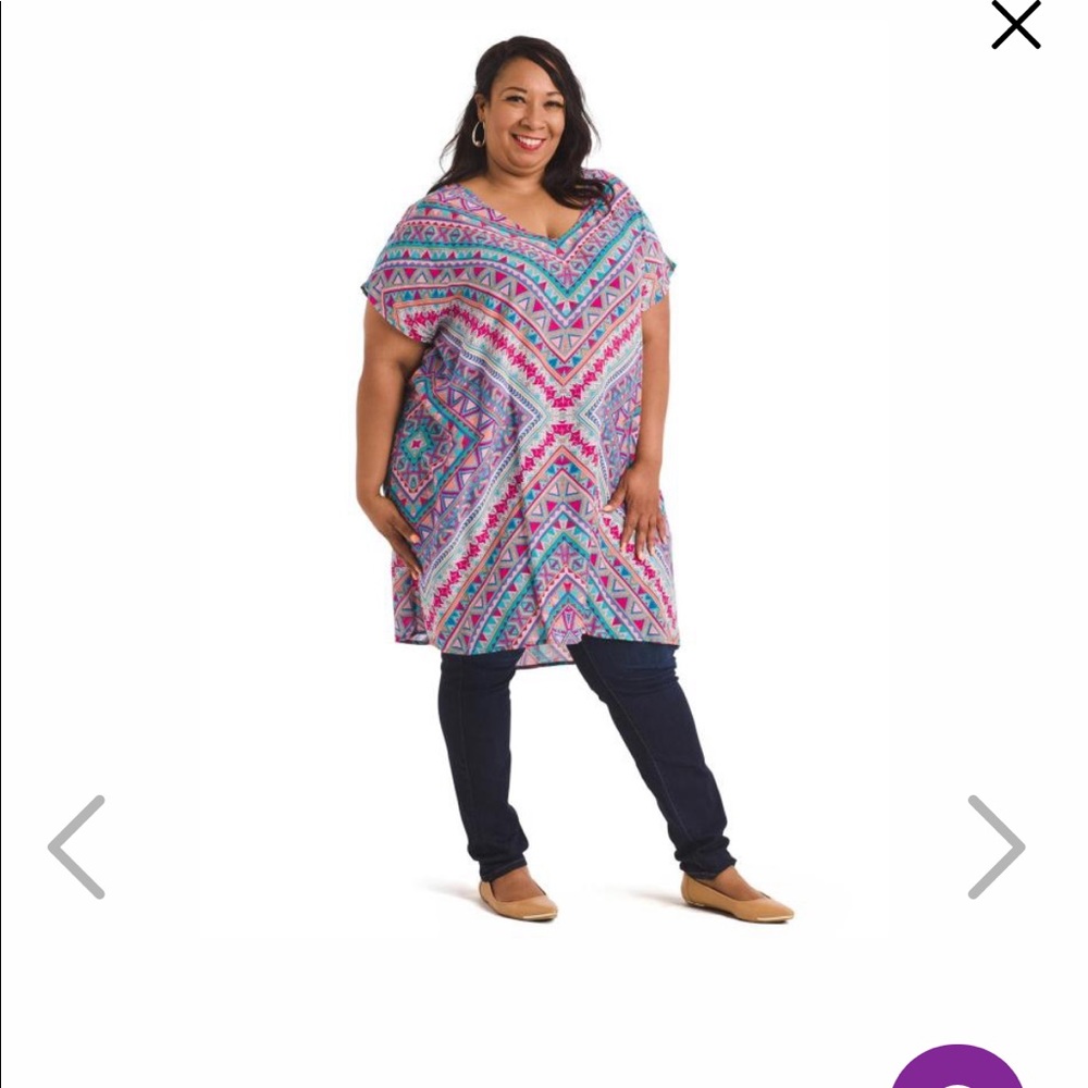 Tolani multi-colored Trinity tunic, 100% modal